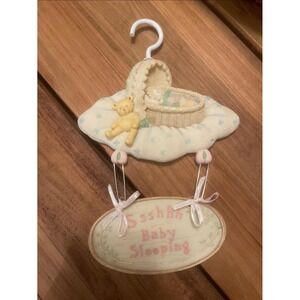 Precious Keepsakes Baby Sleeping Nursery Sign Wall Plaque by Russ Girl Pink Gift